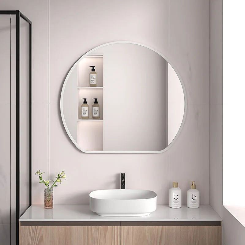 miroir de maquillage avec rangement muraux en métal - vue 3 sur 8