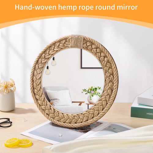 miroir décoratif nordique tissé à la main pour décoration créative - vue 5 sur 7