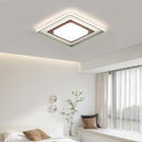 lampe de salon minimaliste carrée à grains de bois