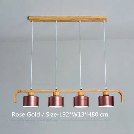 Suspension nordiques abat-jour en métal Led en bois décor à la maison lampe suspendue Restaurant café intérieur créativité lustres luminaires - vue 17 sur 16