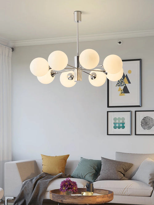 lustre design nordique moderne forme haricot magique luxe éclairage intérieur - vue 4 sur 9