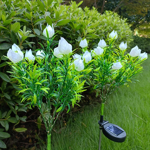 lampe solaire décorative pour jardin en forme de fleur lumineuse - vue 7 sur 8
