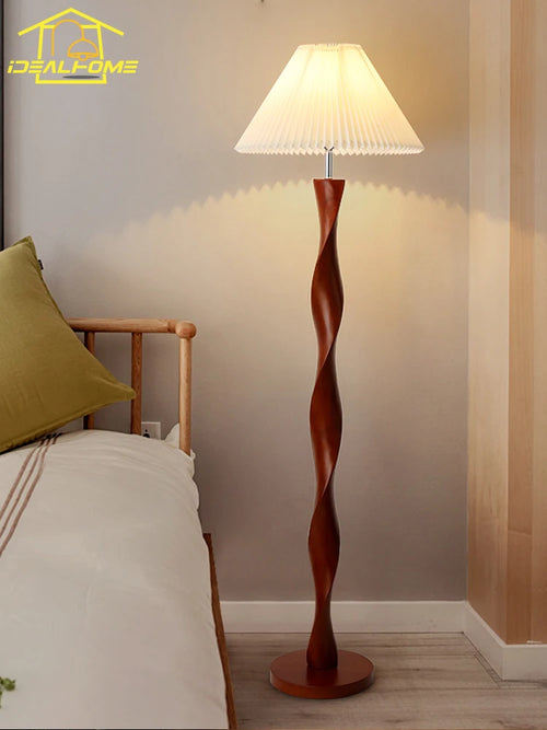 lampadaire rétro classique en bois pour déco élégante - vue 4 sur 5