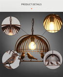 lustre cage à oiseaux en fer forgé pour café et bar