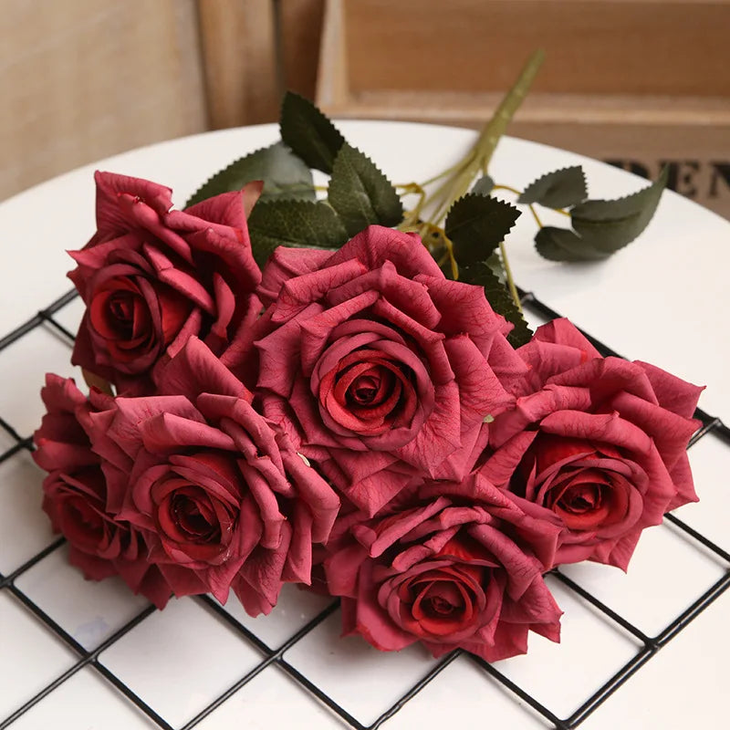bouquet de roses artificielles pour décoration intérieure et extérieure - vue 8 sur 14