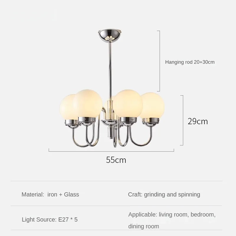 suspension minimaliste en verre et fer pour espaces modernes - vue 8 sur 9