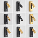 applique murale moderne avec chargeur usb et projecteur rotatif led