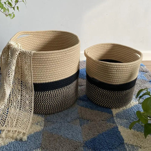panier de rangement en corde de coton pour la maison et les jouets - vue 2 sur 12