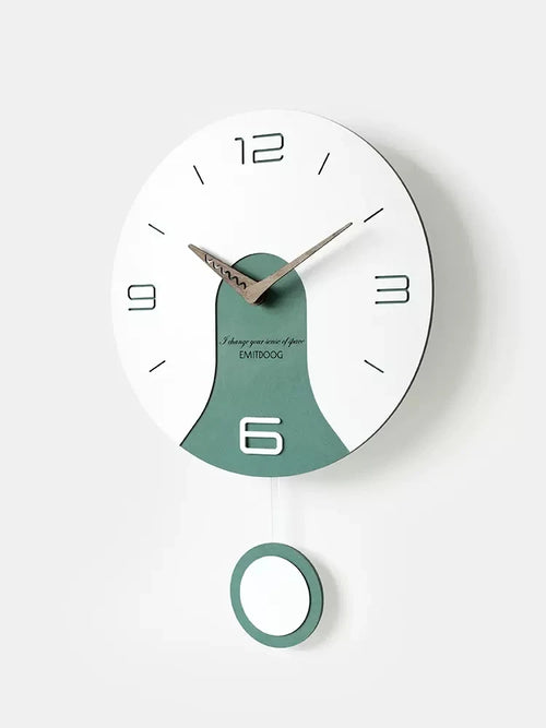 horloge murale silencieuse en bois massif design créatif - vue 4 sur 11