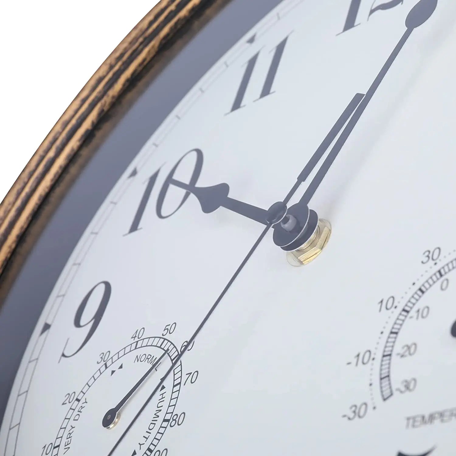 horloge murale ronde pour intérieur et extérieur décorative à piles - vue 3 sur 8