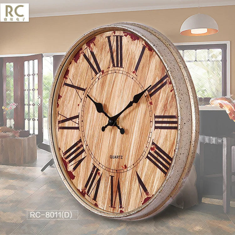 horloge murale rétro silencieuse shabby chic pour décoration intérieure - vue 4 sur 7