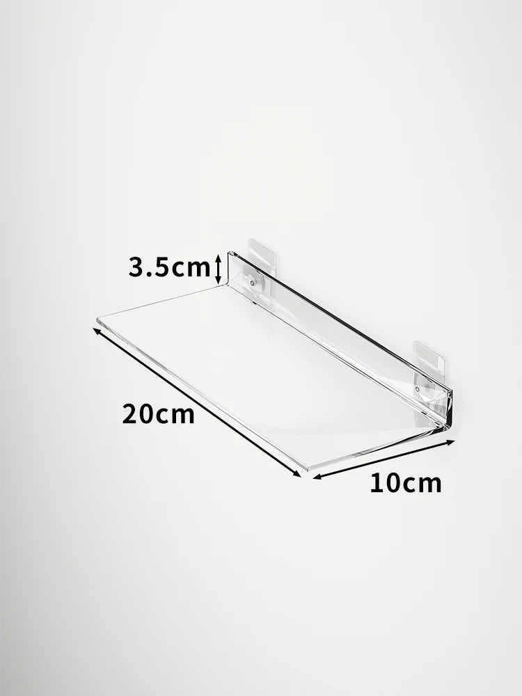 étagère murale flottante en acrylique transparent pour rangement organisé - vue 23 sur 57