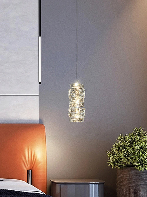 lustre moderne léger en cristal pour intérieurs élégants et contemporains - vue 5 sur 9