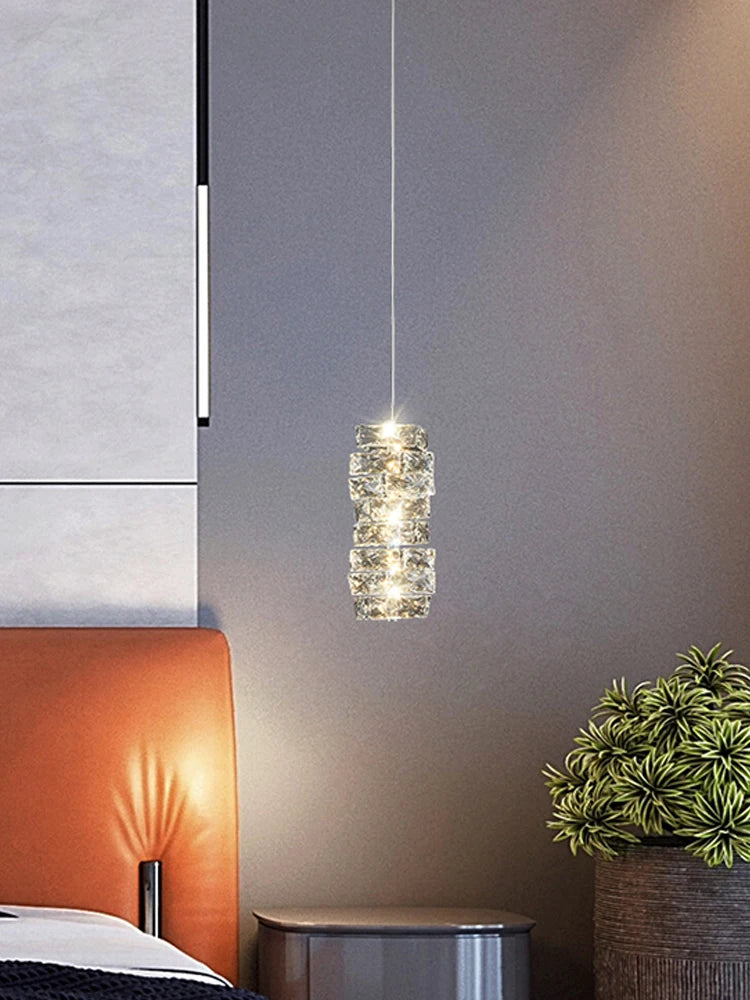 lustre moderne léger en cristal pour intérieurs élégants et contemporains - vue 4 sur 9