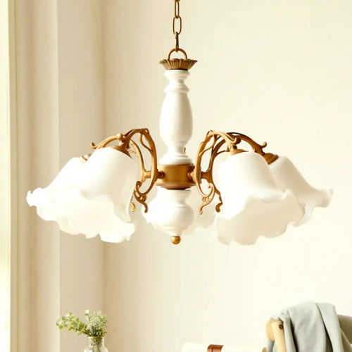 lustre vintage en verre dépoli style nordique éclairage suspendu - vue 3 sur 9