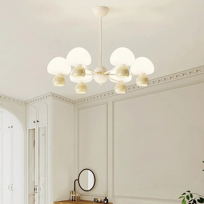 lustres modernes en verre avec luminaires en métal réglables - vue 4 sur 9