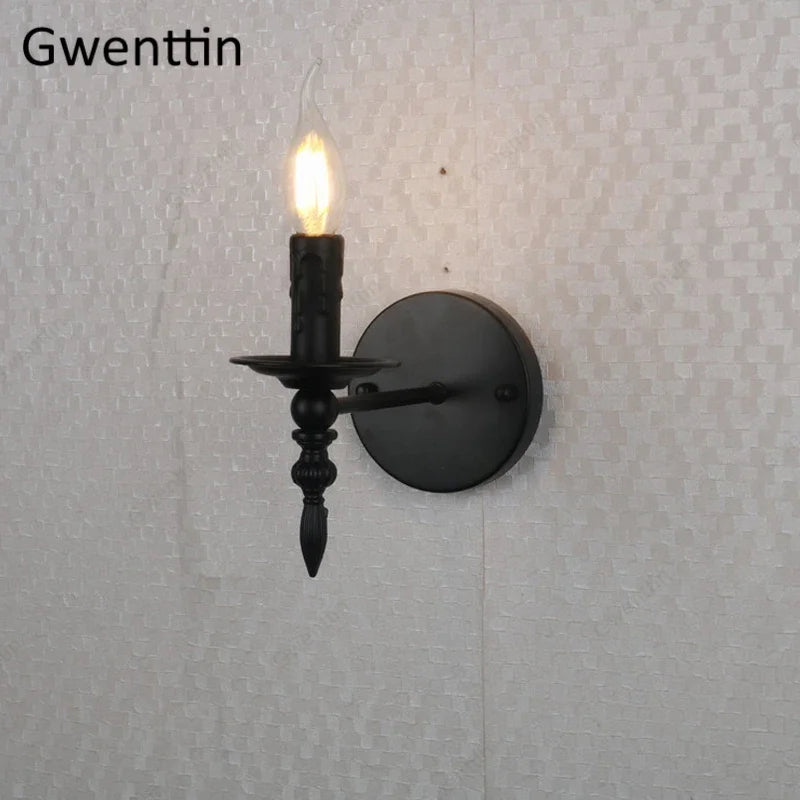 applique murale rétro en fer avec éclairage led décoratif - vue 4 sur 6