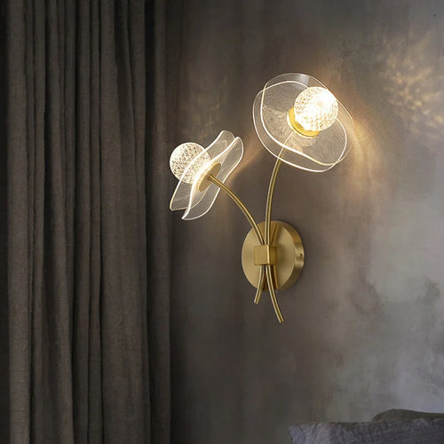 Modern Led personalized decoration lotus leaf garden wall lamp, bedside bedroom, living room, staircase, corridor, kitchen backg - vue 2 sur 23