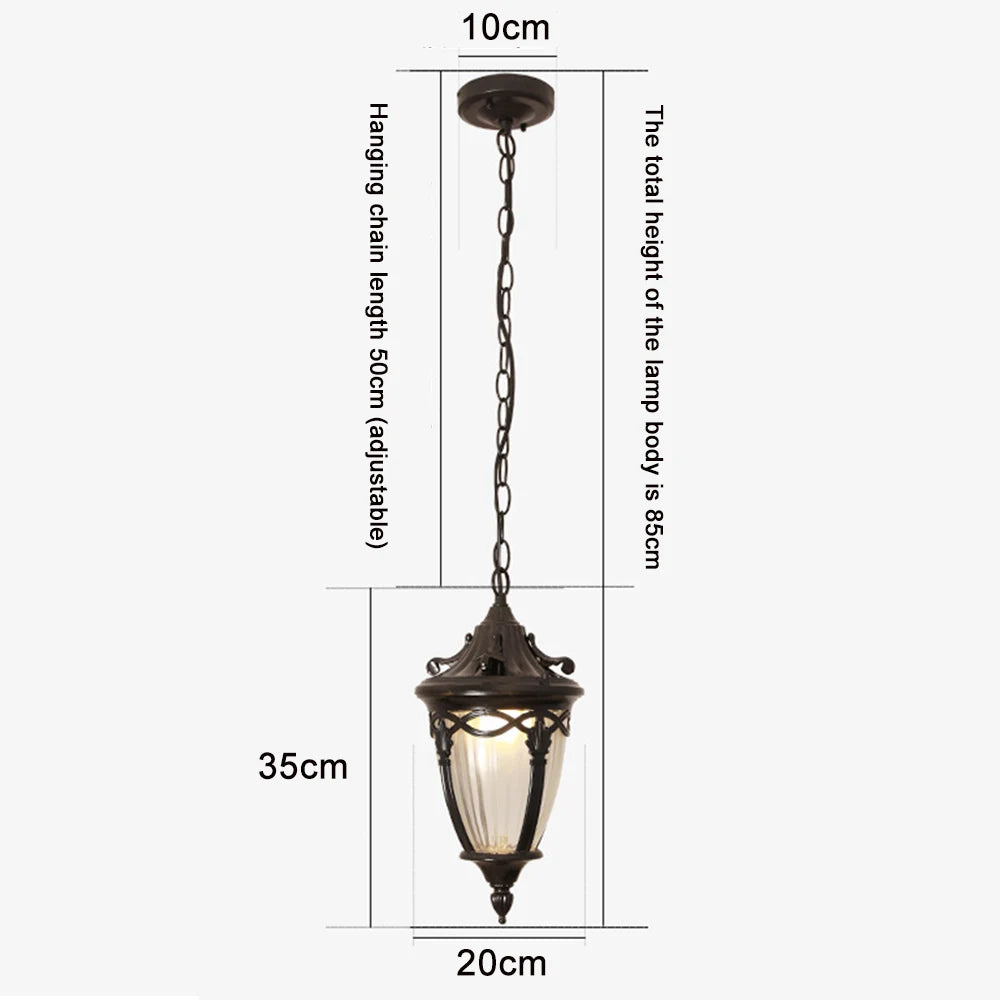 lustre extérieur rétro pour jardin et espaces extérieurs - vue 8 sur 9