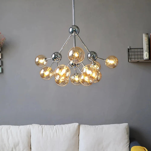 lustre nordique à têtes multiples pour décoration intérieure - vue 3 sur 12