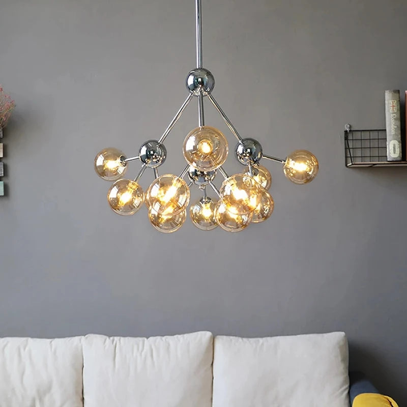 lustre nordique à têtes multiples pour décoration intérieure - vue 3 sur 12