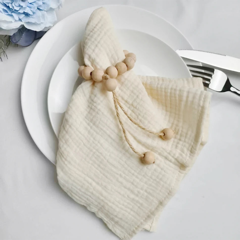 Serviette de table coton lot 10 style coréen - vue 3 sur 4