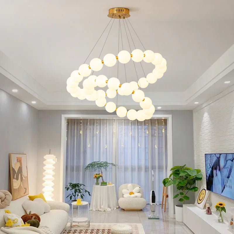suspension en laiton design nordique led réglable - vue 3 sur 12