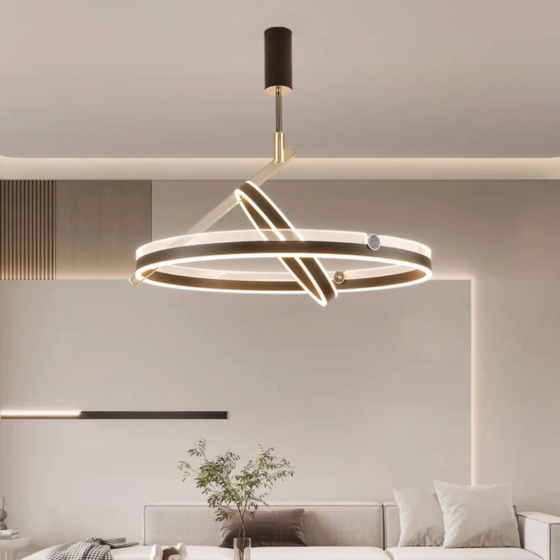 lustre led moderne suspension éclairage intérieur décoratif - vue 3 sur 7