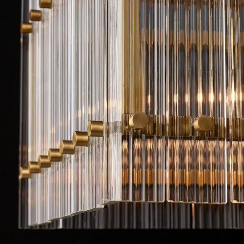 lustre rectangulaire en cristal pour éclairage de luxe - vue 4 sur 8