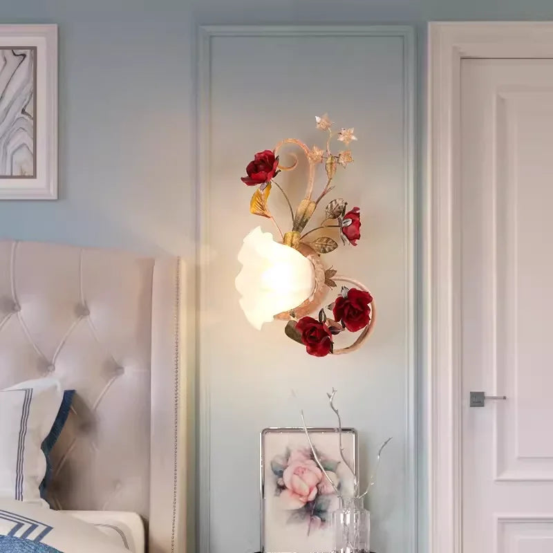 lustre led romantique rétro avec fleurs pour éclairage chaud - vue 5 sur 11