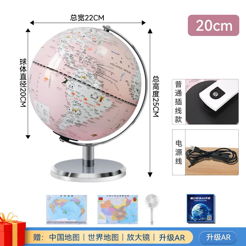 globe terrestre intelligent rotatif avec carte géographique décoratif éducatif - vue 17 sur 18