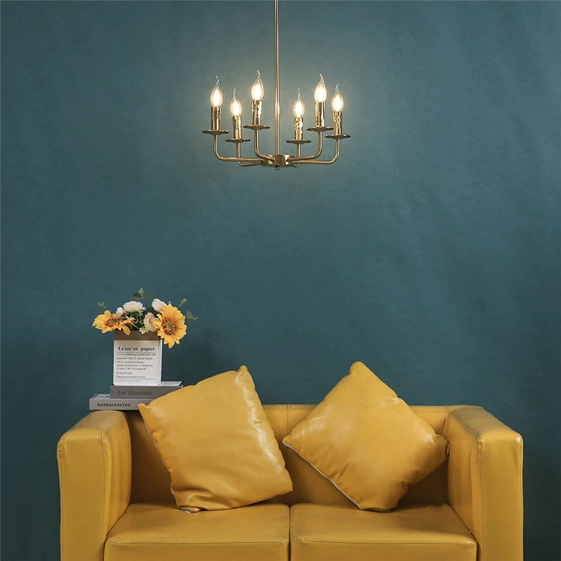lustre moderne simple en fer avec lumière créative - vue 3 sur 8