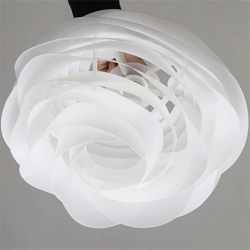 lustre nordique suspendu pétales en pvc avec ampoule offerte - vue 5 sur 12