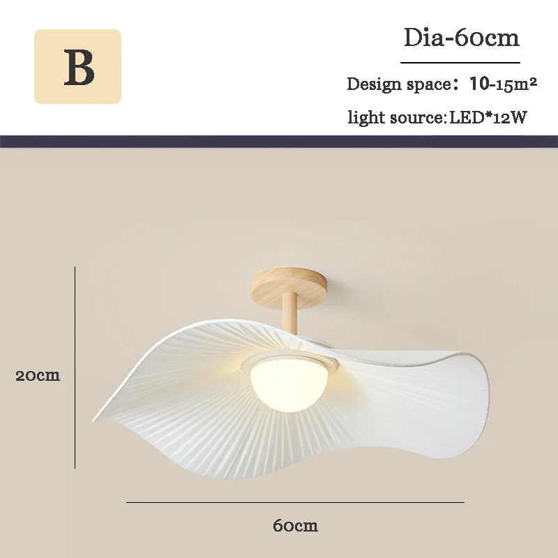 lustre moderne en bois et tissu pour décoration intérieure nordique - vue 12 sur 14