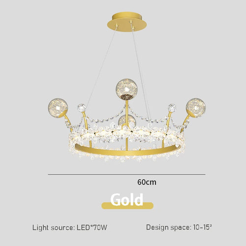 Lustres en couronne de cristal pour chambre de garçons et filles