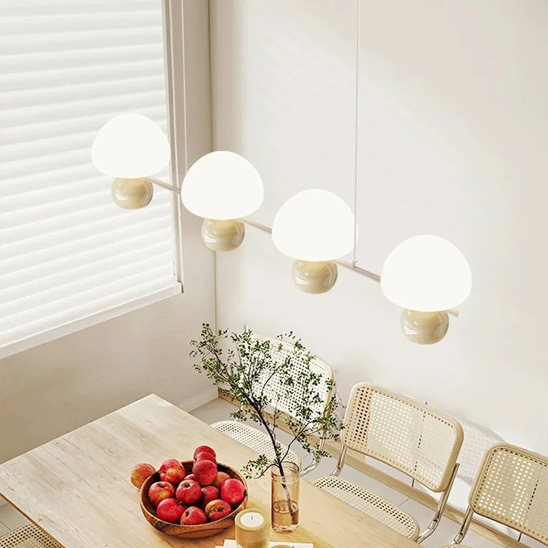 lustres modernes en verre avec luminaires en métal réglables - vue 3 sur 9