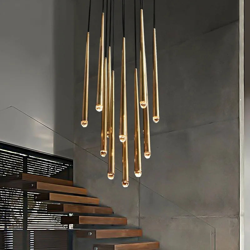lustre suspension rétro nordique pour villa escalier foyer bar - vue 4 sur 20