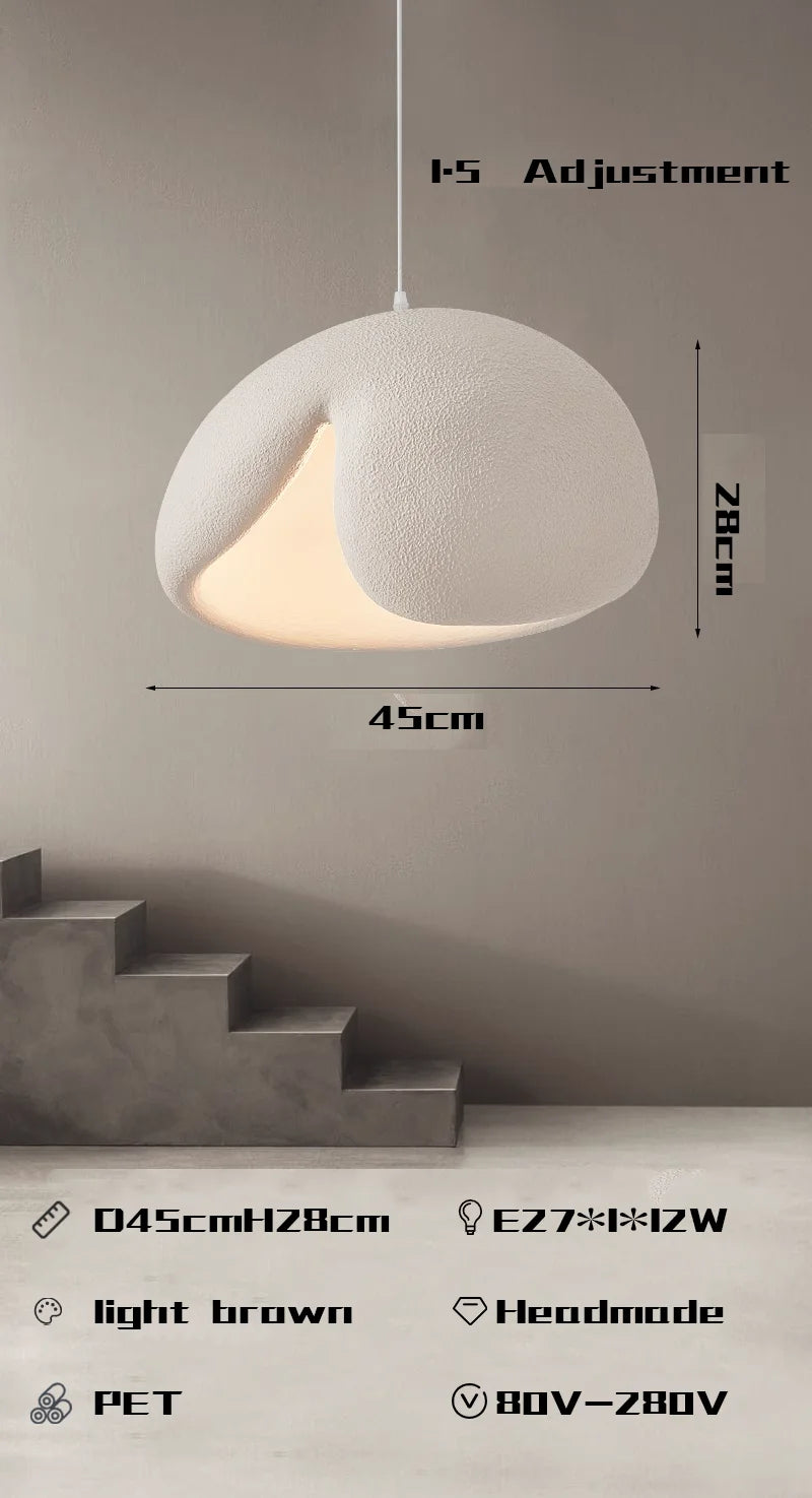lustre wabi sabi nordique minimaliste led suspendu