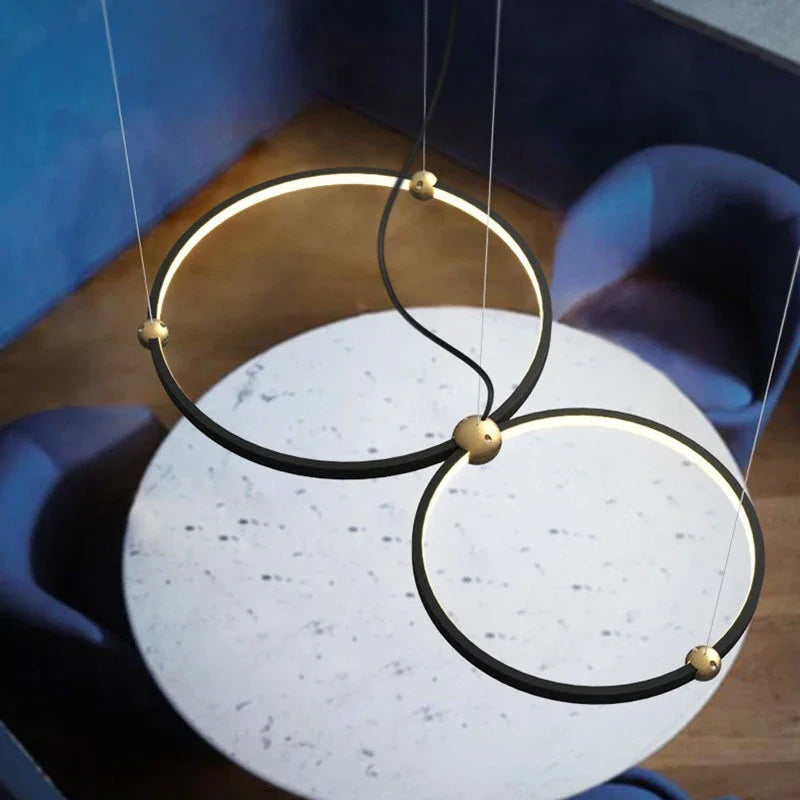 suspension à LED en anneau rond pour décoration moderne - vue 8 sur 8