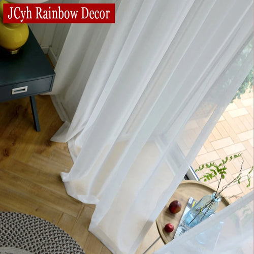 Voilage moderne transparent pour salon chambre fenêtre léger - vue 4 sur 7