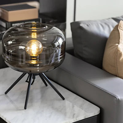 lampe de table led nordique moderne en verre pour décoration nocturne - vue 8 sur 10