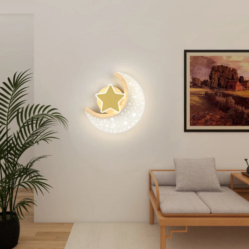 applique murale lune étoile pour décoration chambre enfant - vue 5 sur 10