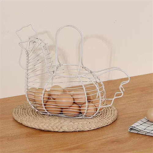 panier de rangement en fer forgé en forme de poulet - vue 6 sur 5