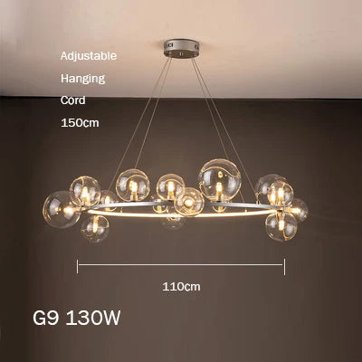 lustre en verre design moderne avec bulles pour intérieur élégant - vue 10 sur 18