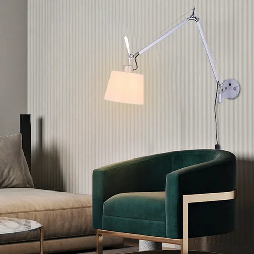 applique murale nordique en tissu design argenté avec support en acier inoxydable - vue 5 sur 11