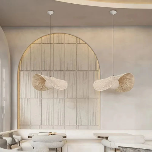 suspension japonaise en rotin style wabi sabi pour décoration moderne - vue 3 sur 10