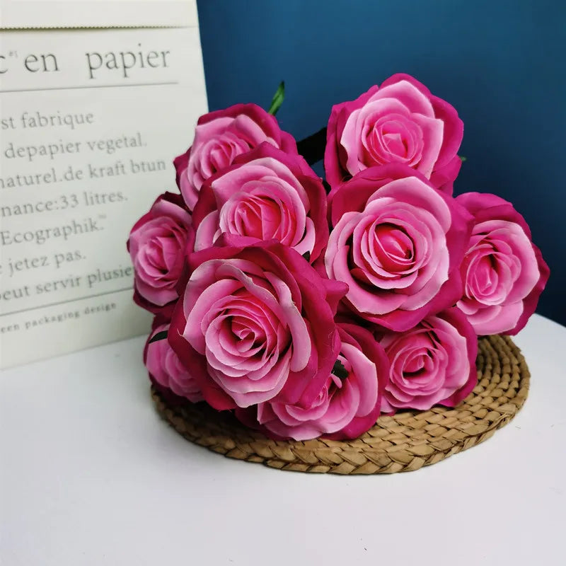 bouquet de roses artificielles pour mariage et décoration intérieure - vue 13 sur 30