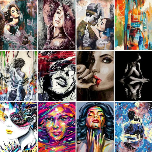 kit peinture par numéro pour fille portrait art déco maison - vue 3 sur 7