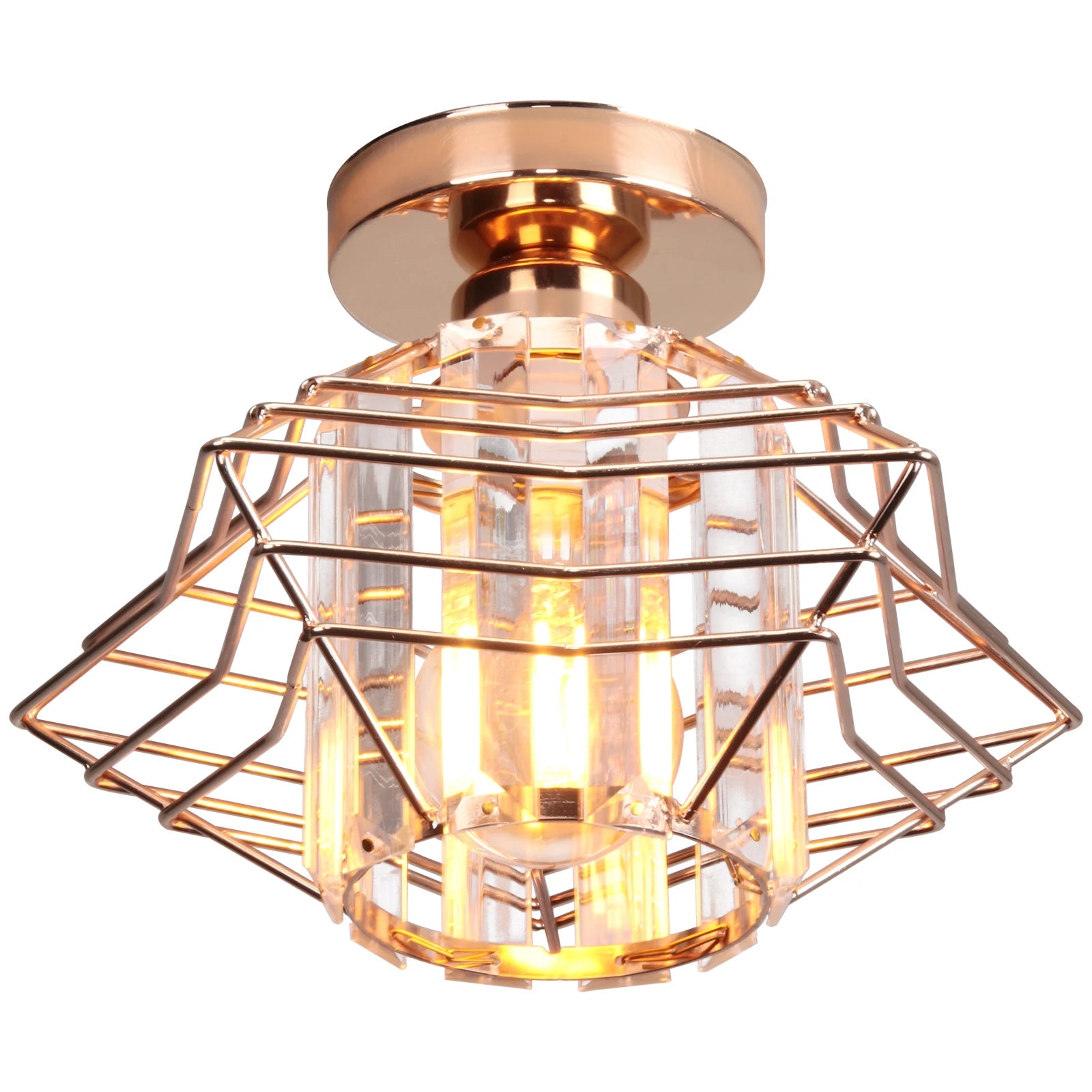 lampe de luxe en verre cristal lustre plafond industriel moderne - vue 12 sur 15