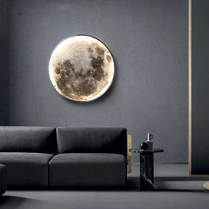 applique murale moderne en forme de lune éclairage décoratif 3D - vue 3 sur 16